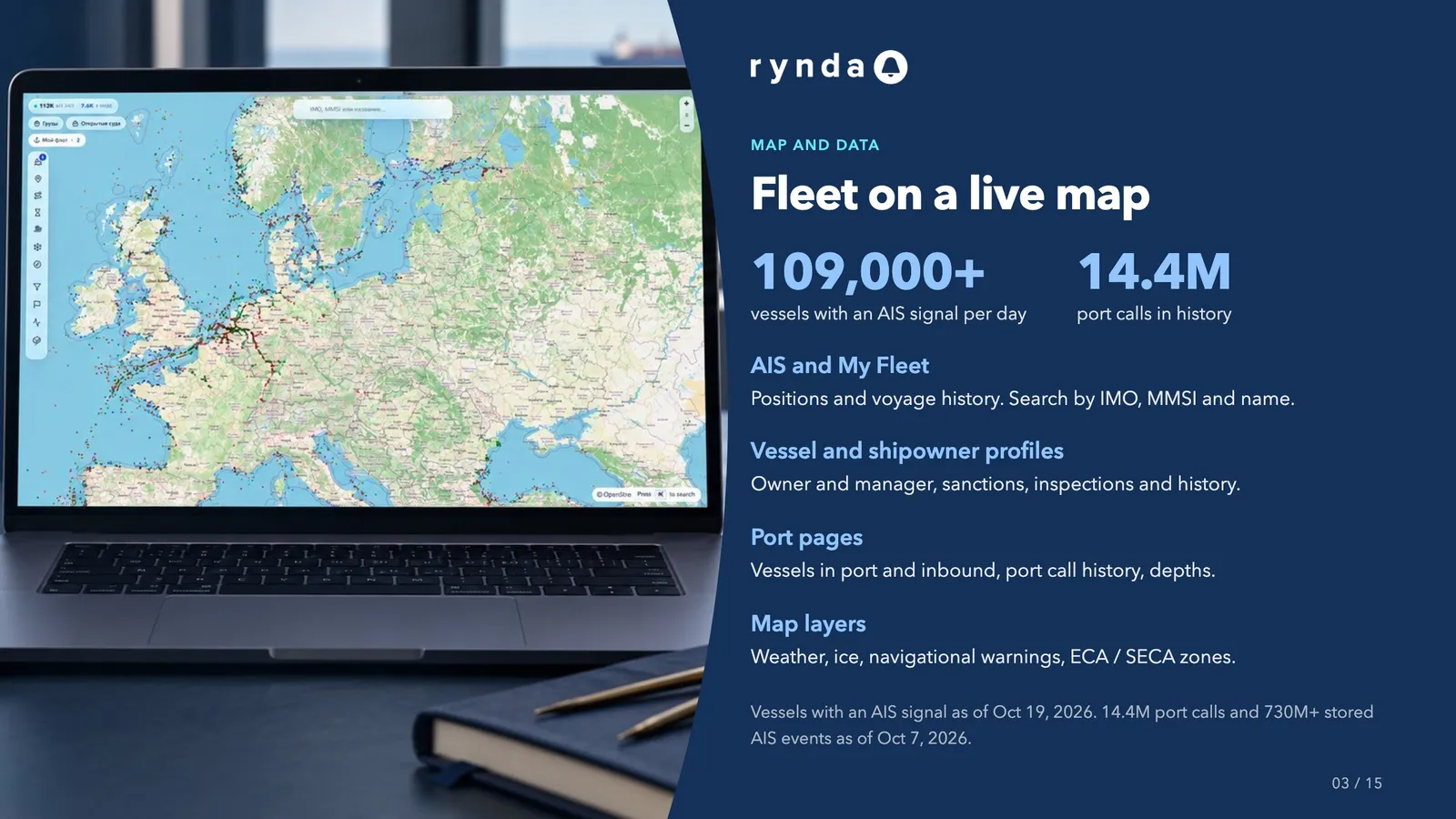 Fleet on a live map